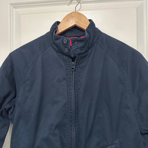 Gap Kids Vintage | Vintage Gap Kids Utility Bomber Jacket Navy Outer Red Lining - Picture 2 of 12